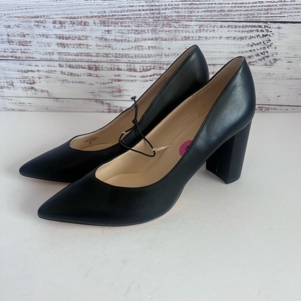 MARC FISHER LTD ZALA BLOCK HEEL POINTY TOE PUMPS BLACK SIZE 11